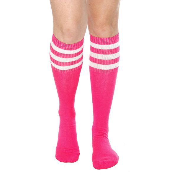 High pink socks