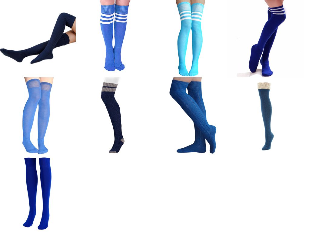 blue over the knee socks