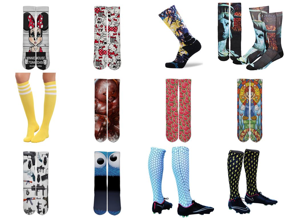 custom sublimation knee high socks