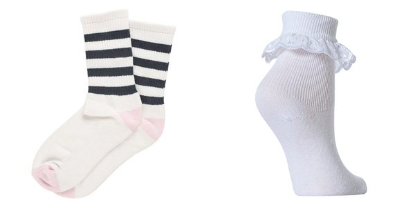 girls plain white socks