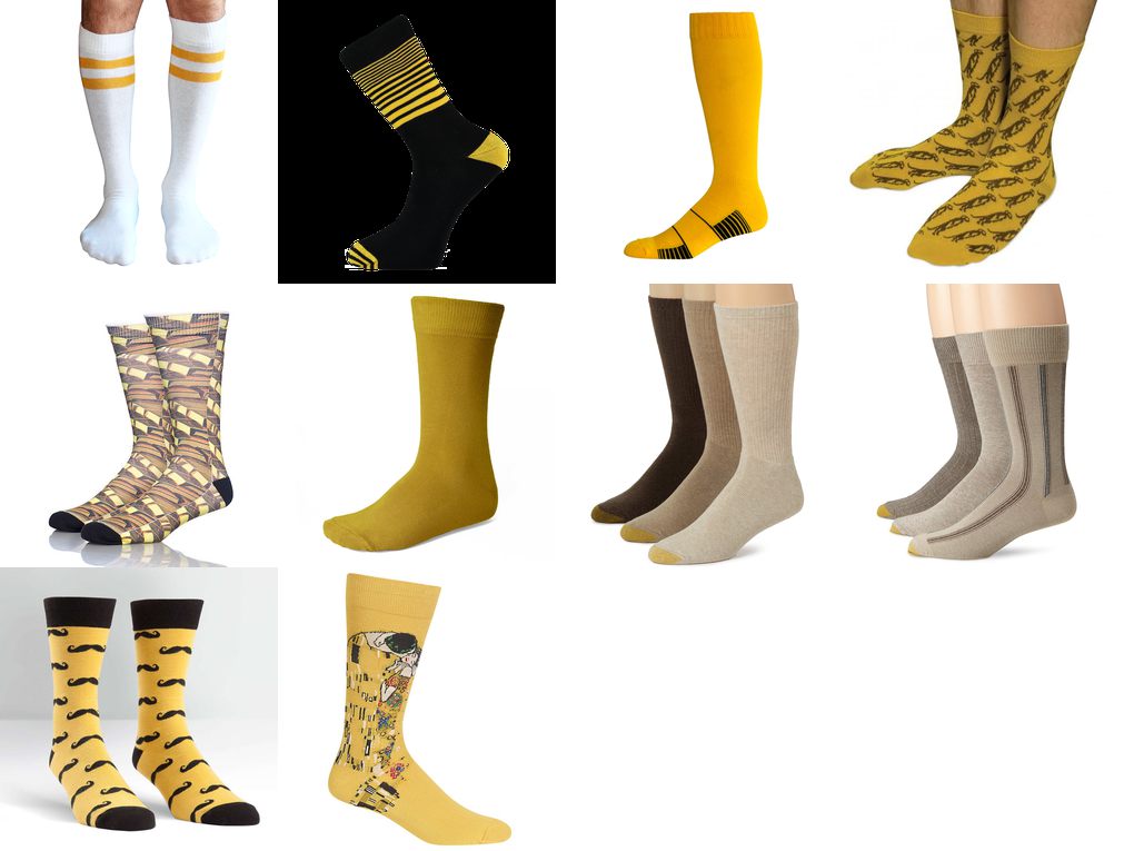 gold mens socks