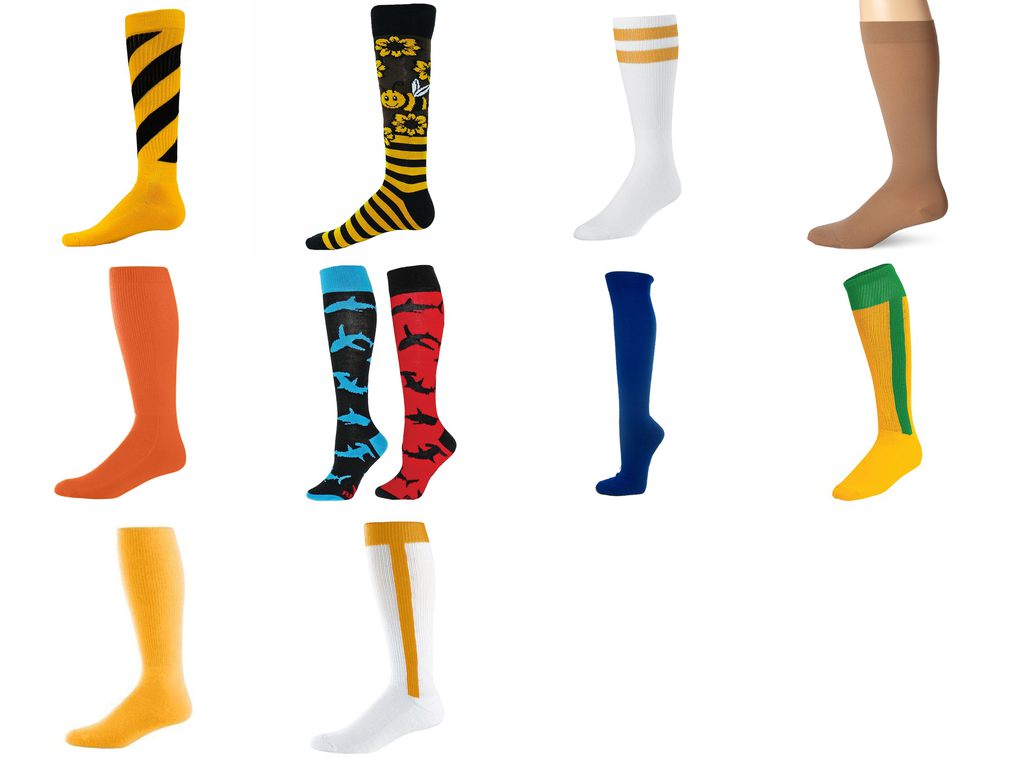 gold softball socks