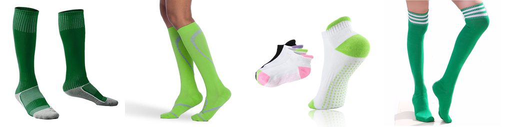 green athletic socks