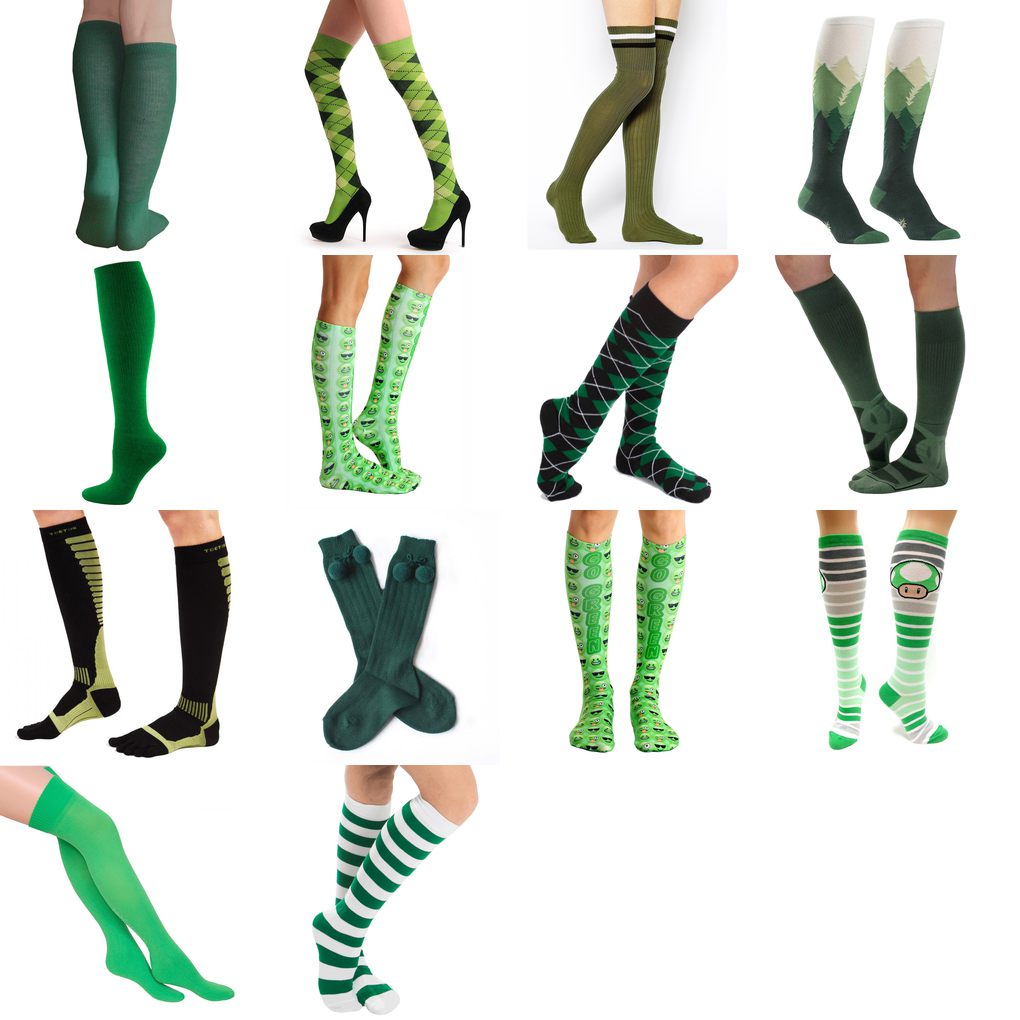 green knee socks