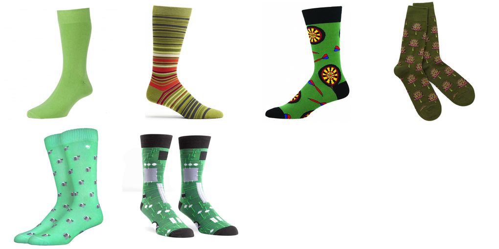 green mens socks