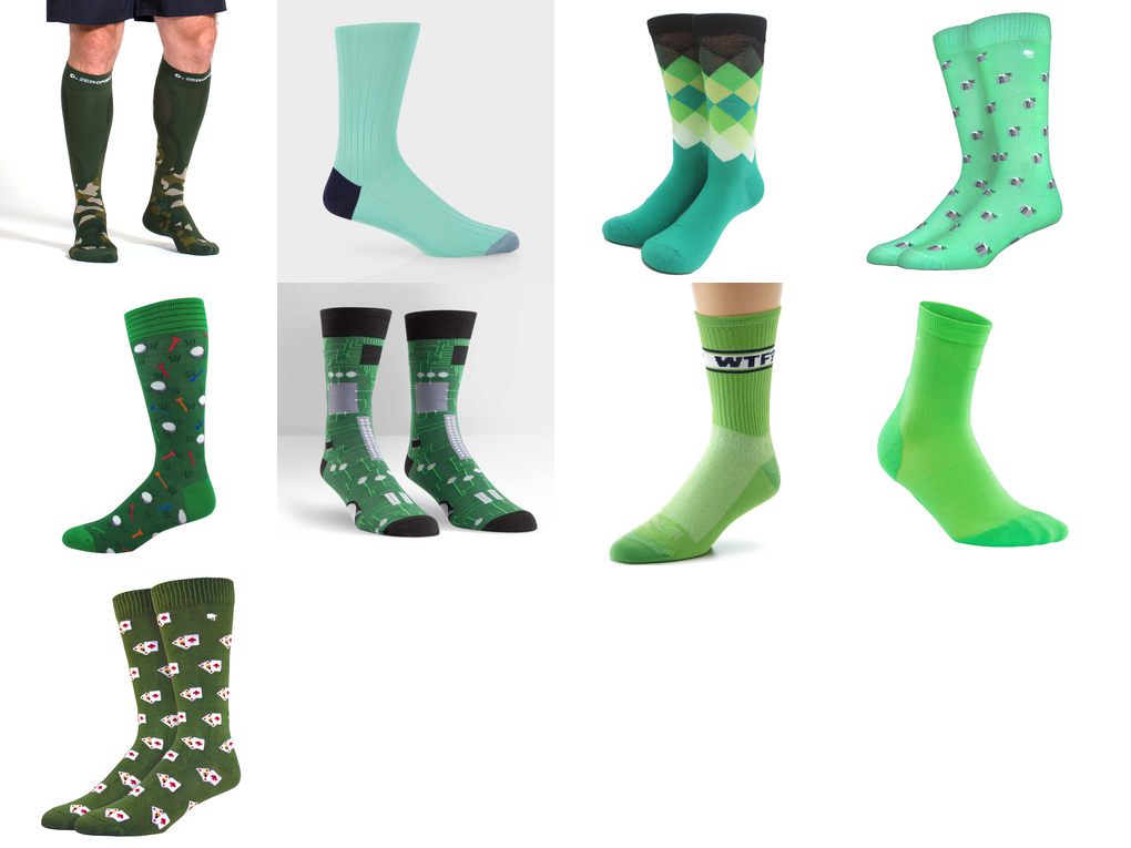 green socks for men