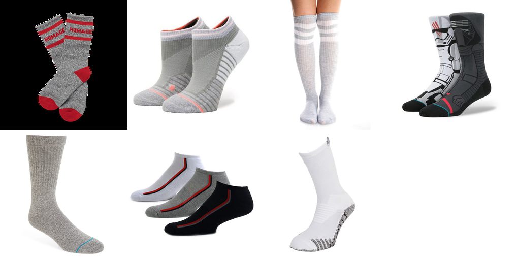 grey athletic socks