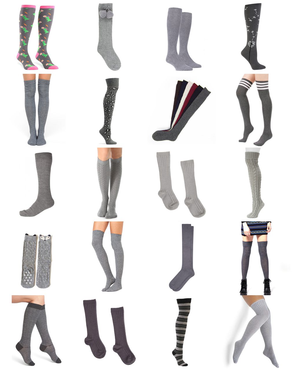 grey knee socks