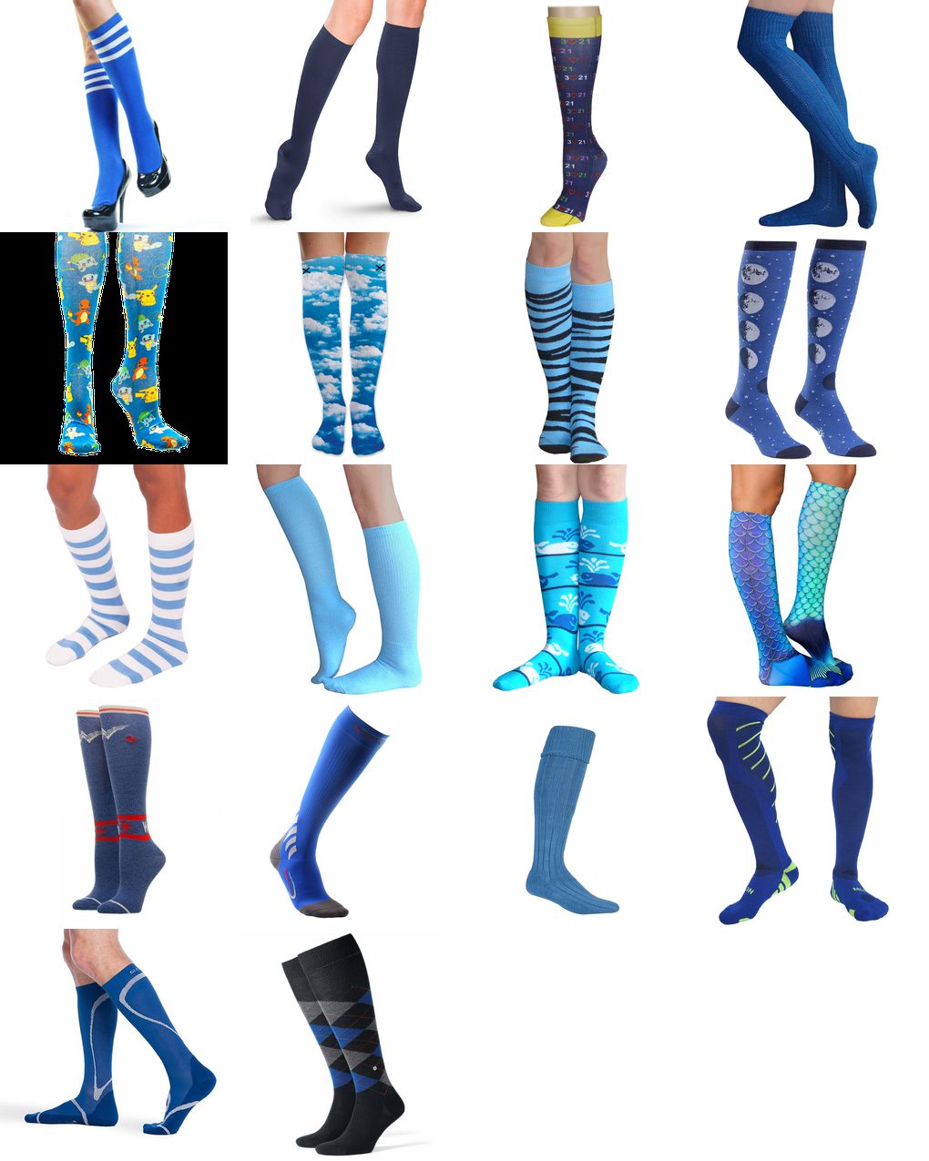 knee high blue socks