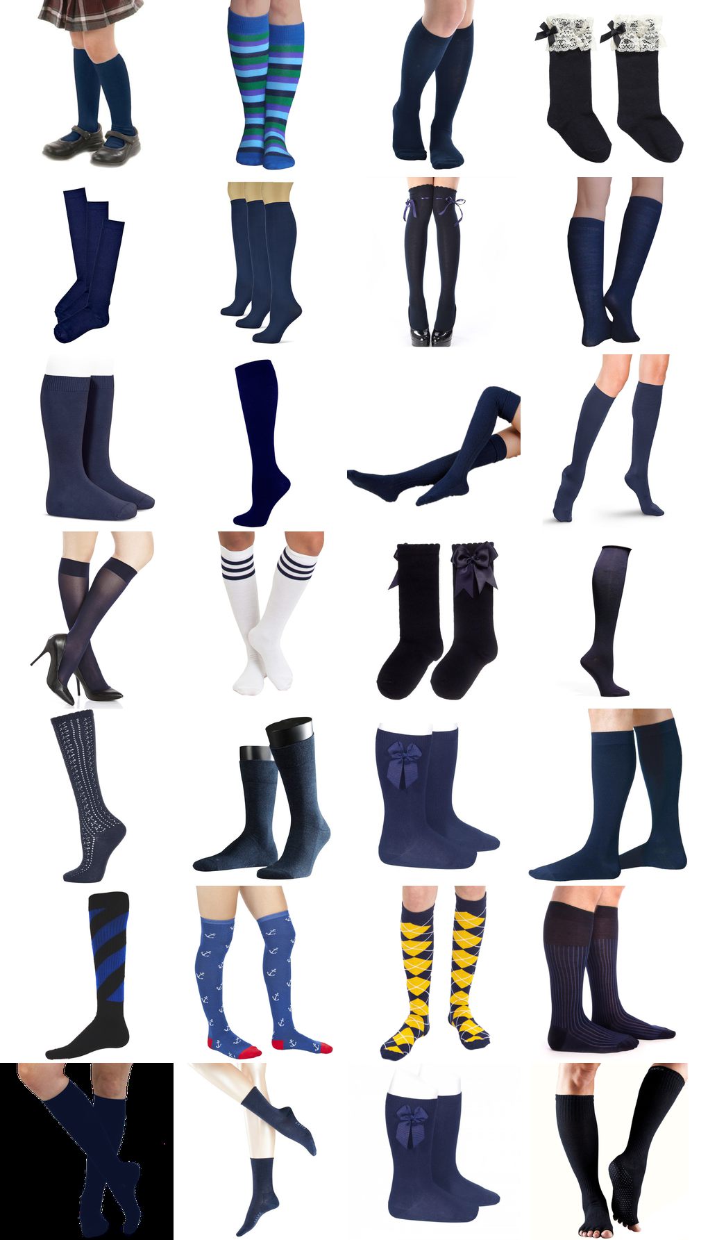 knee high navy blue socks