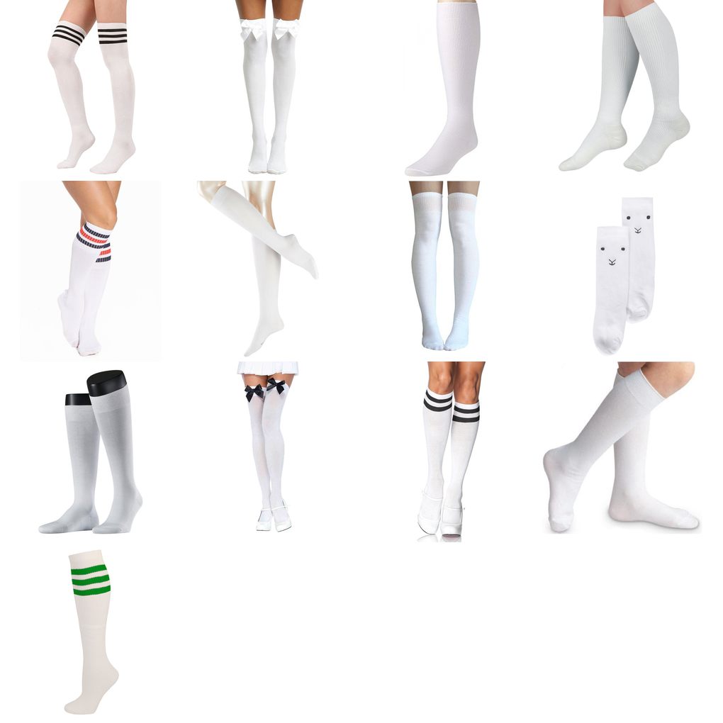 knee high socks white