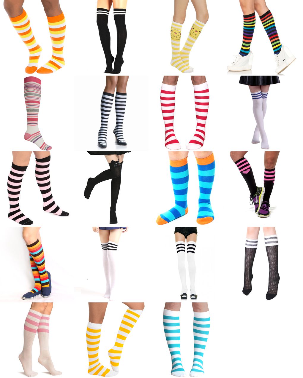 knee high socks with stripes