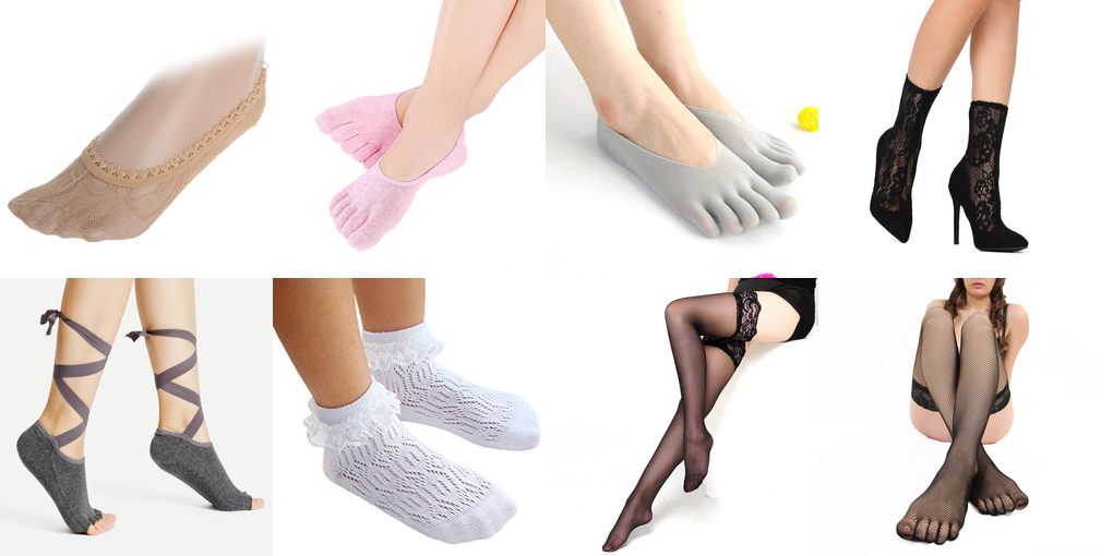 lace toe socks