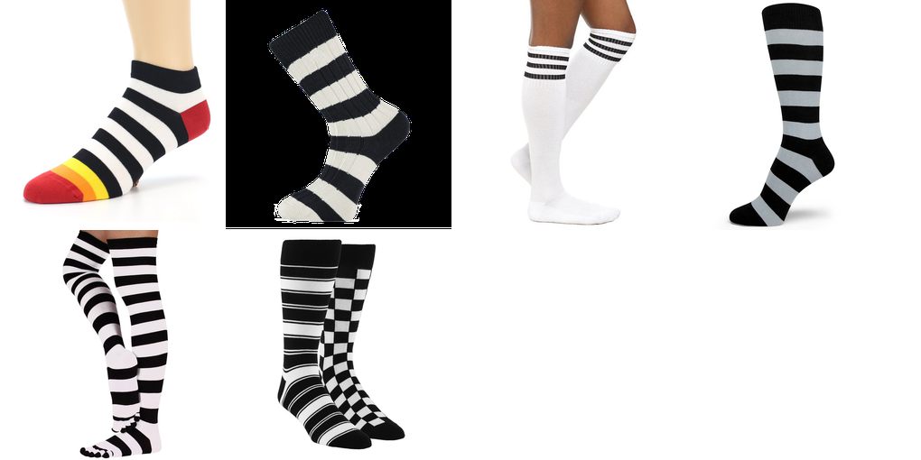 mens black and white striped socks