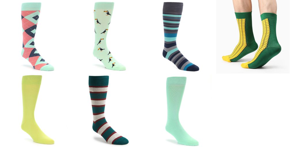 mens green dress socks