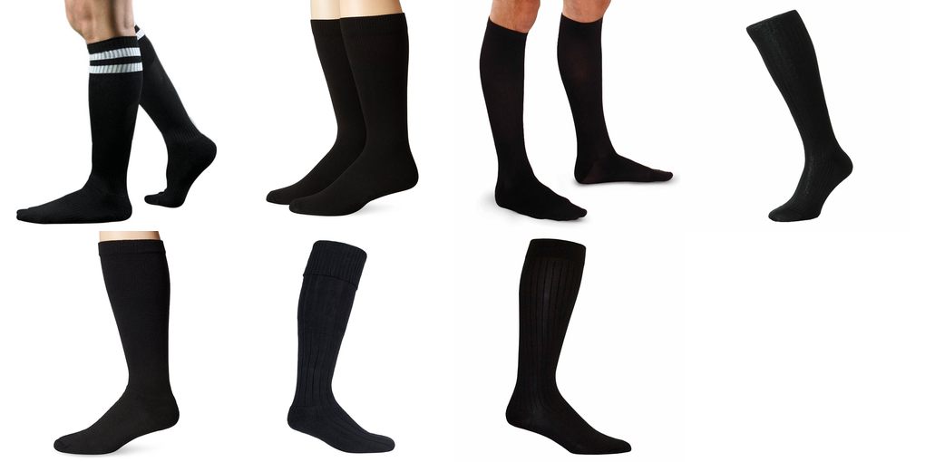 mens long black socks