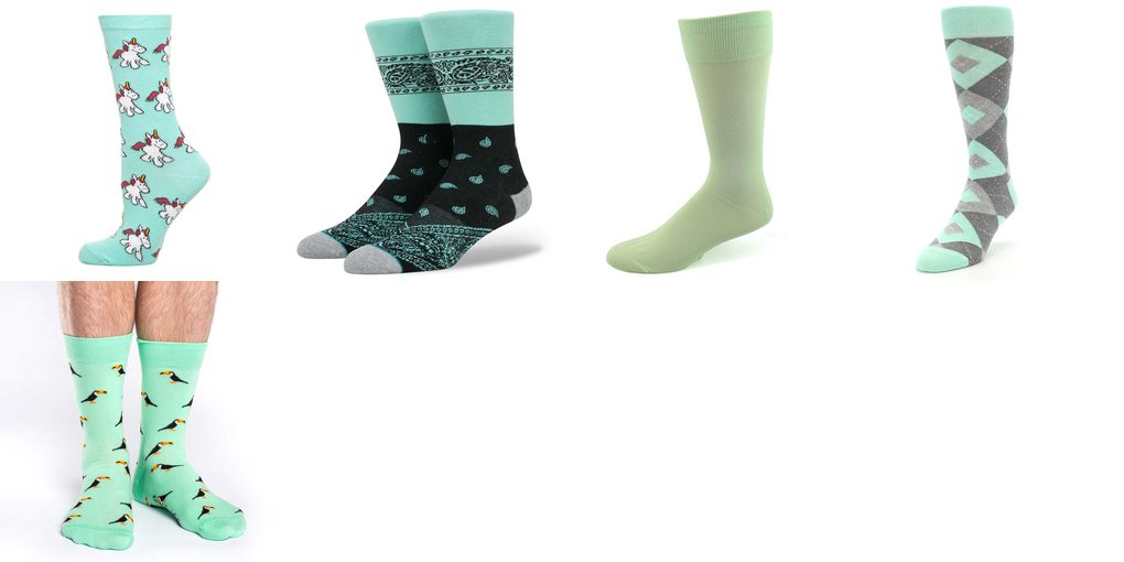 mens mint green socks