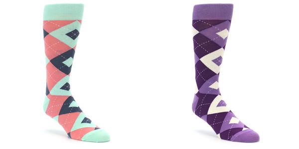 mens pink argyle dress socks