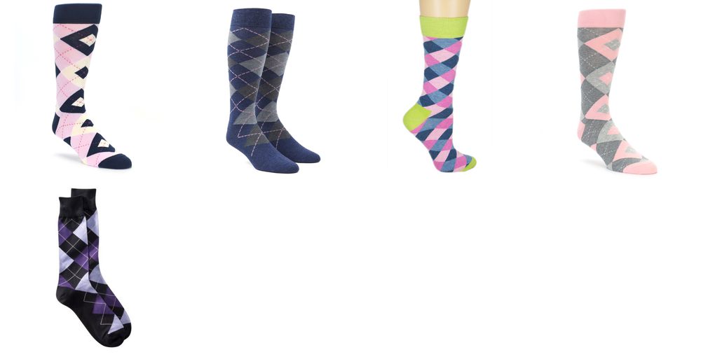 mens pink argyle socks