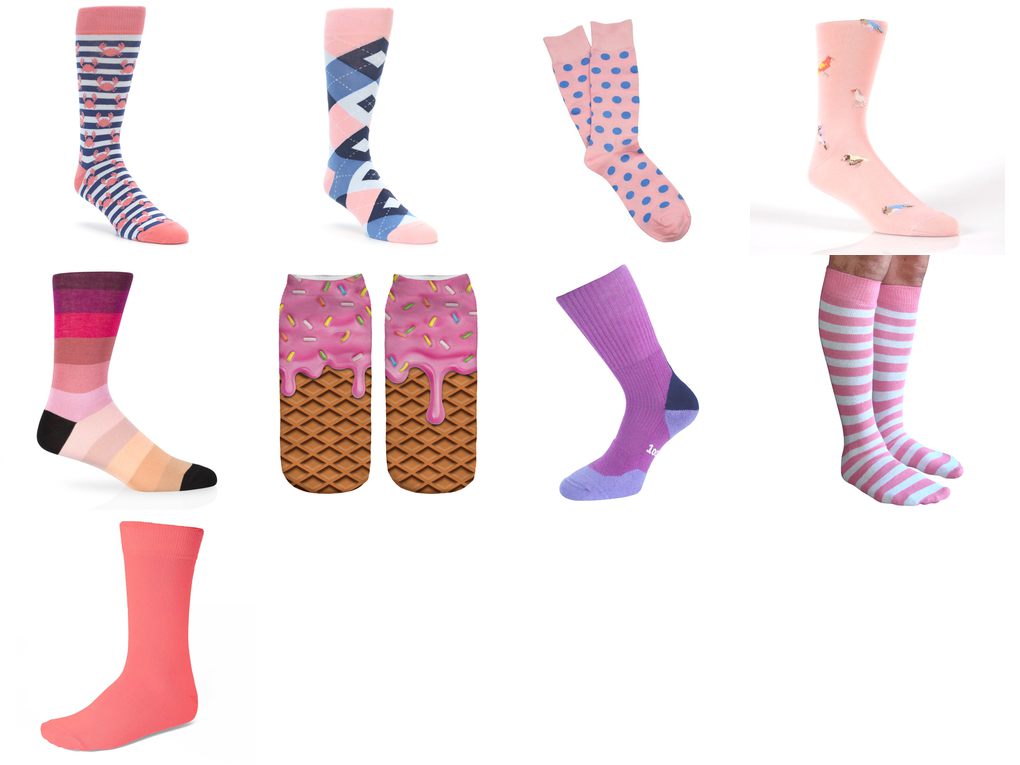 mens pink socks