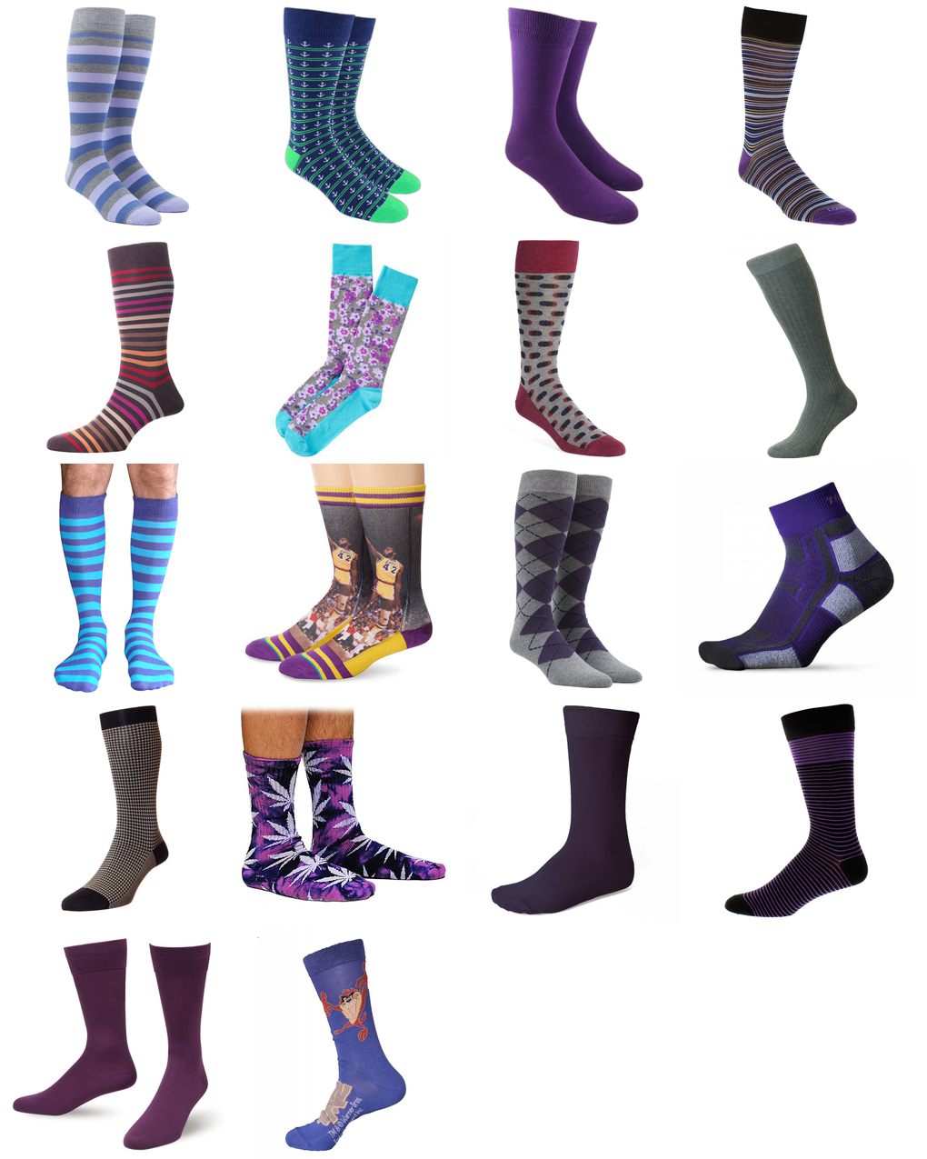 mens purple socks