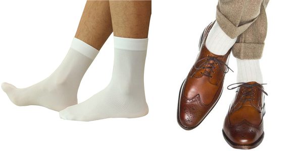 mens thin white dress socks