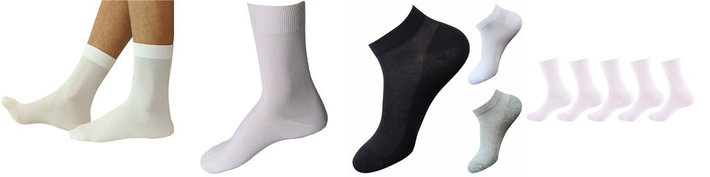 mens thin white socks