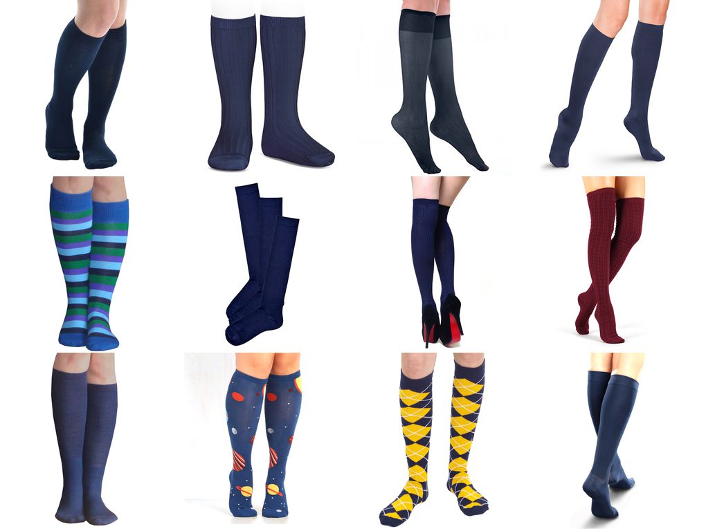 navy blue knee high socks