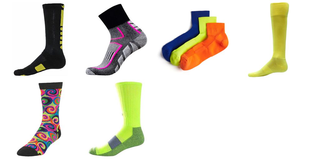 neon athletic socks