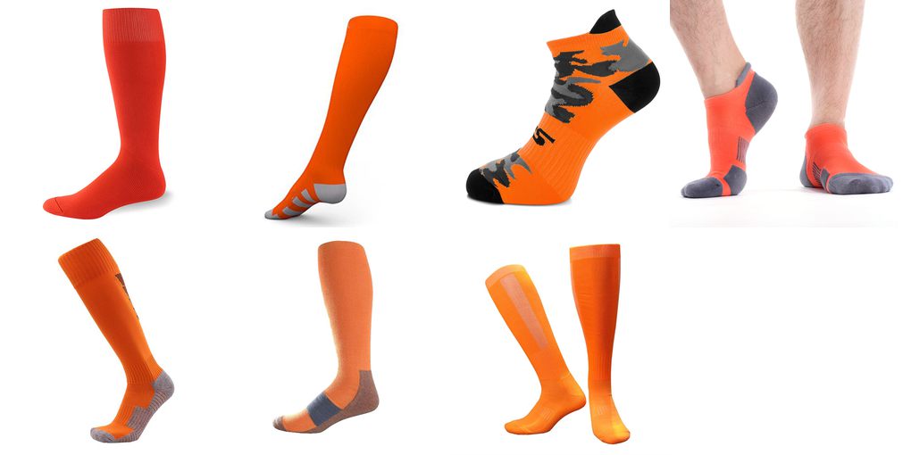 orange sports socks