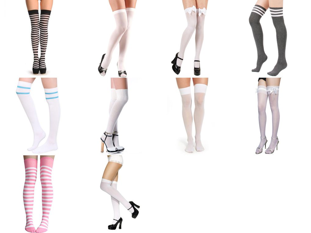 over the knee socks white