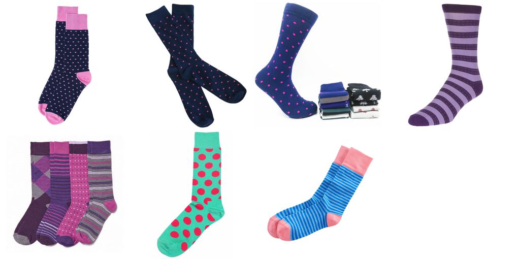 pink dress socks for men