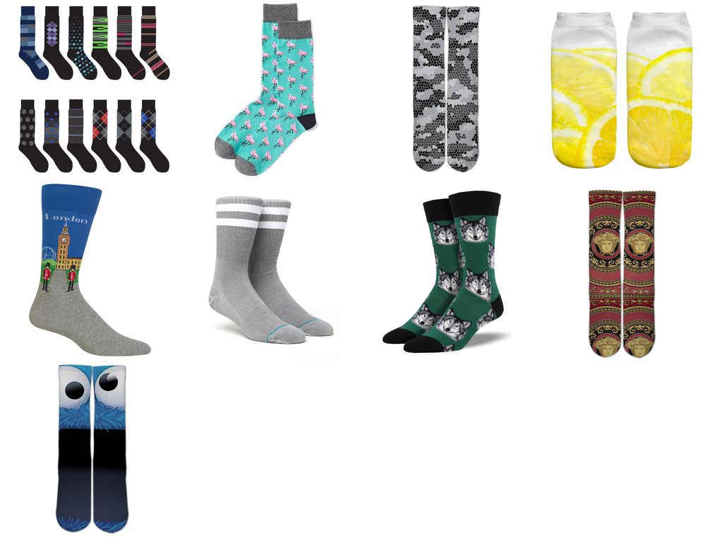 printed mens socks