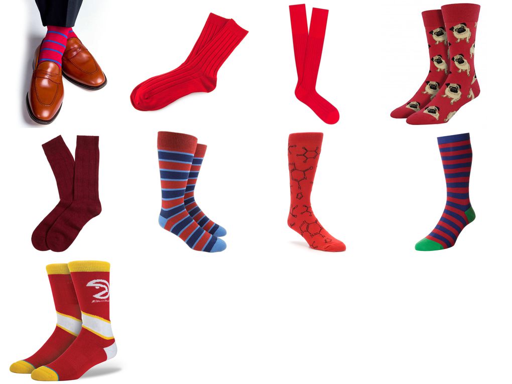 red mens socks