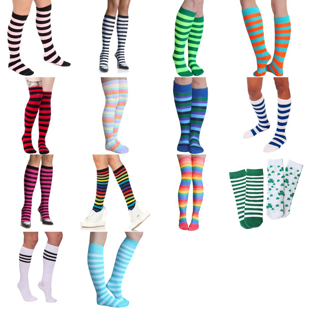 striped high socks