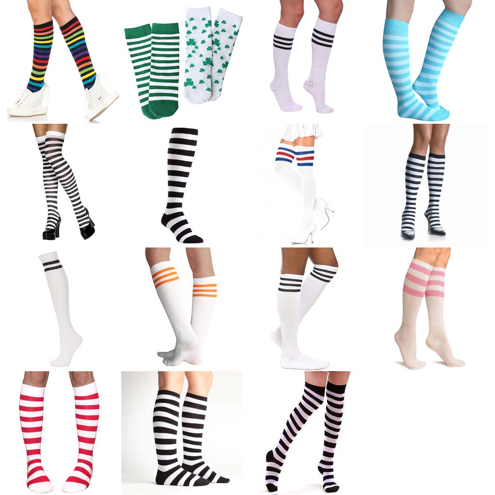 striped knee socks