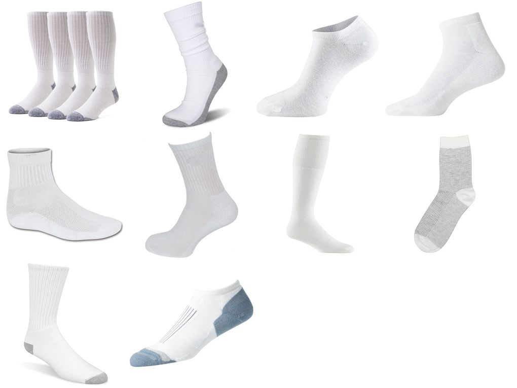 white sports socks