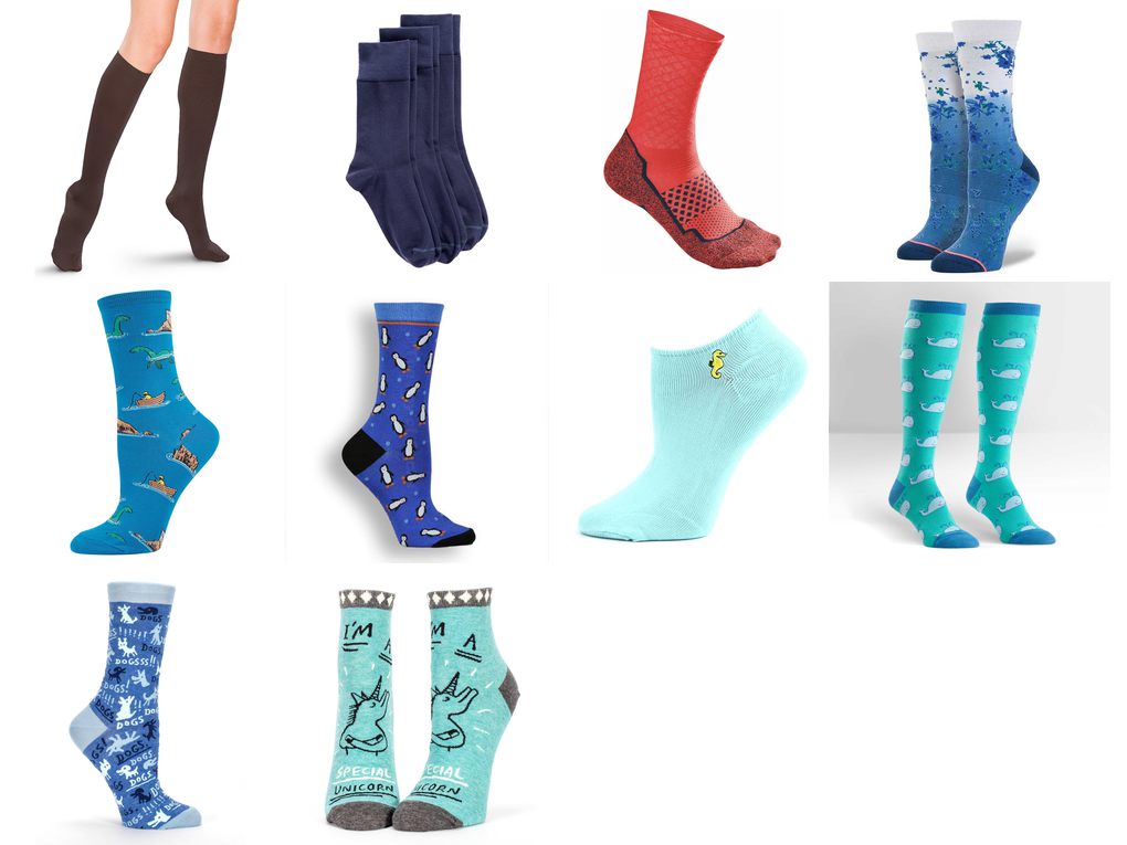 womens blue socks